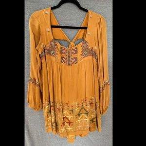 Free People Cross Stitched Mini Dress